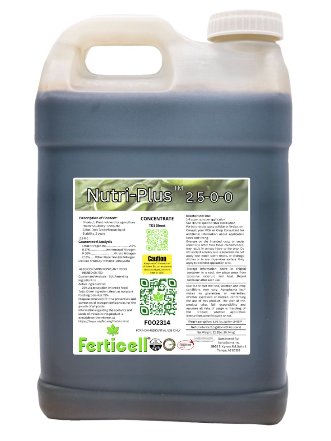Nutri-Plus 2.5-0-0 Organic Fertilizer | Rocky Mountain BioAg