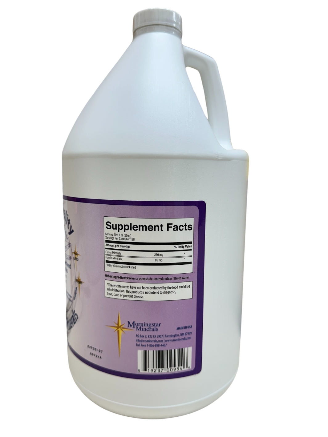 1 Gallon Inner Vitality Humic Fulvic Mineral Blend Supplement Facts