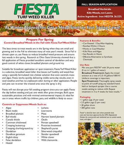 Fiesta Organic Weed Killer Grass Safe for Lawns and Turf Information Sheet