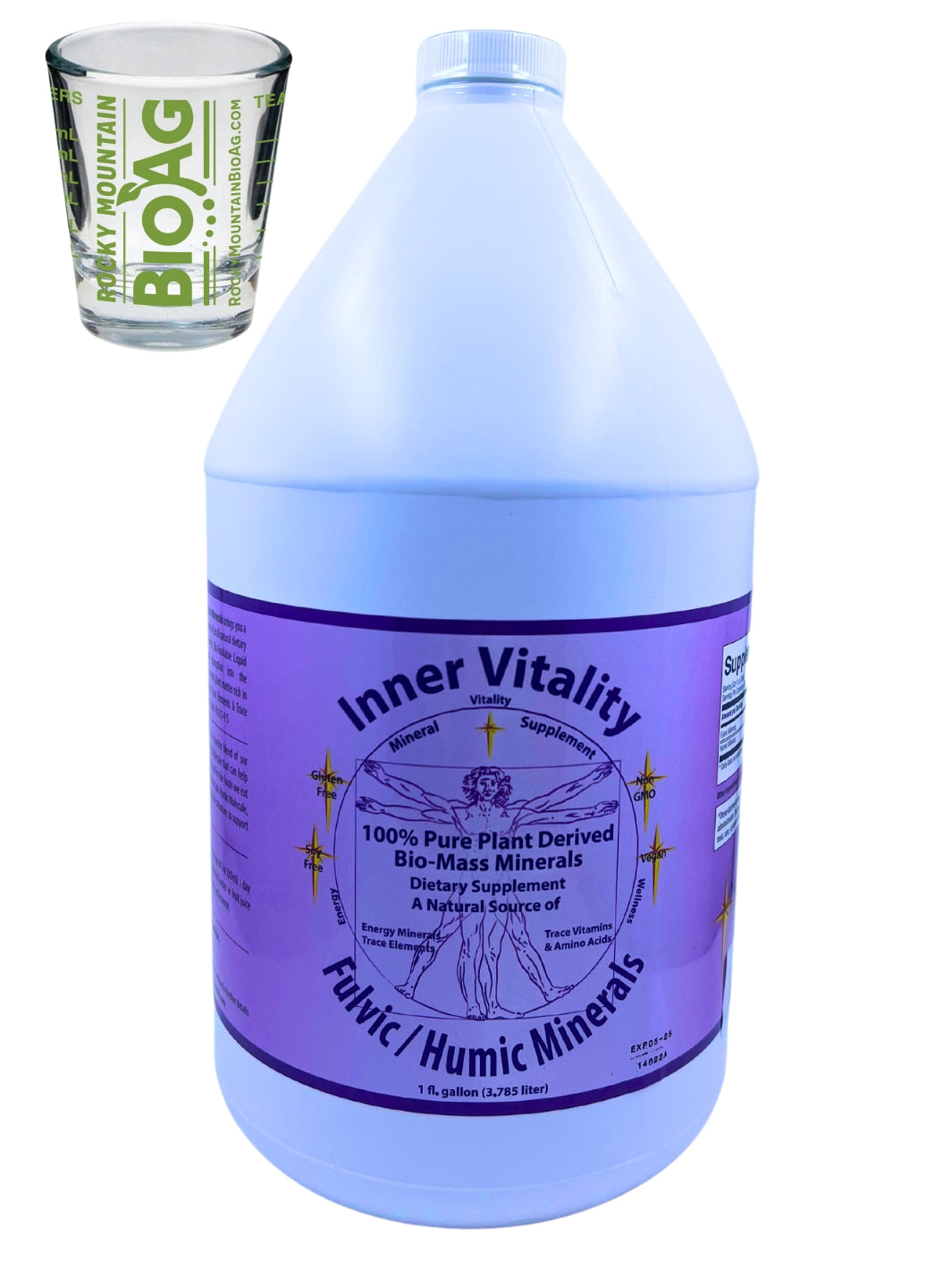 1 Gallon of Morningstar Minerals Inner Vitality Humic Fulvic Mineral Blend with Measuring Shot Glass