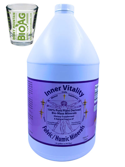 1 Gallon of Morningstar Minerals Inner Vitality Humic Fulvic Mineral Blend with Measuring Shot Glass