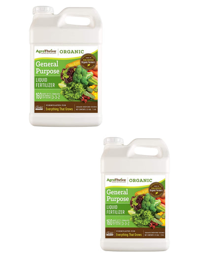 AgroThrive Organic 3-3-2 General Purpose Liquid Fertilizer 2 x 2.5 Gallons