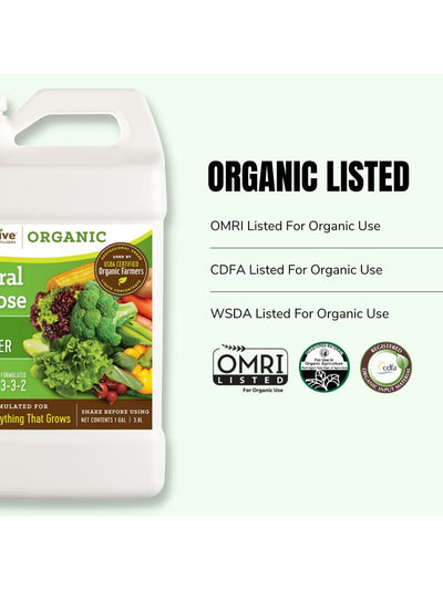 AgroThrive Organic 3-3-2 General Purpose Liquid Fertilizer Organic Listed