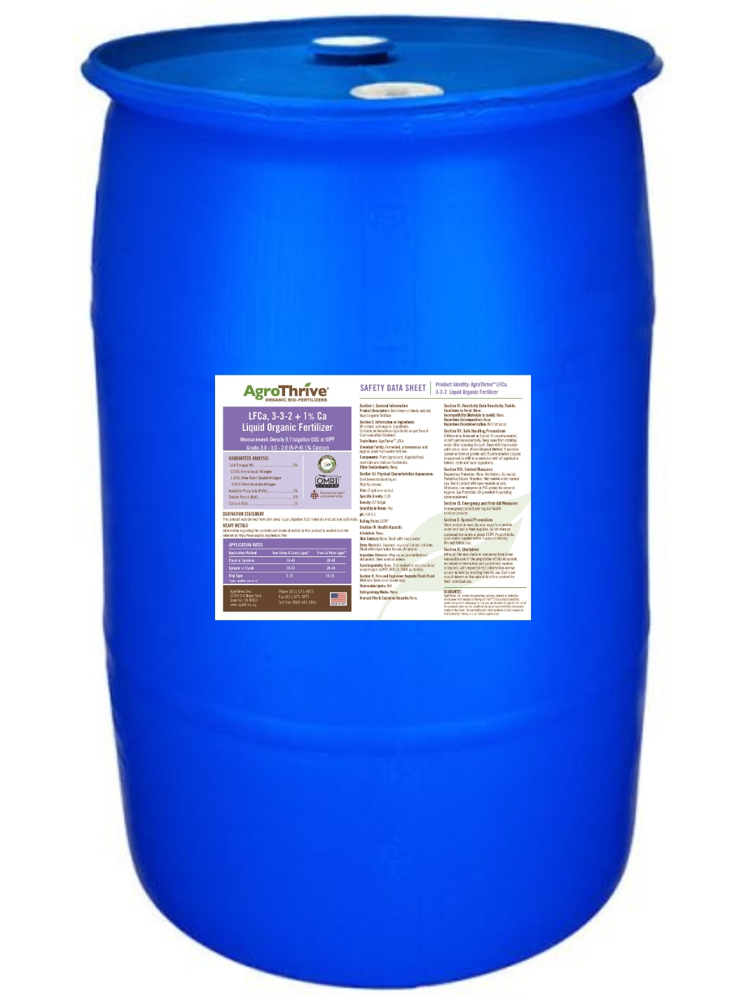 AgroThrive LFCa 3-3-2 Plus 1 Percent Calcium 55 Gallon Drum