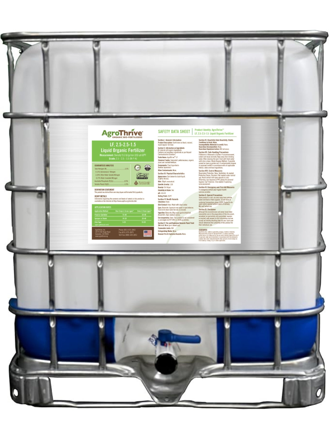 AgroThrive LF 2.5-2.5-1.5 265 Gallon Tote
