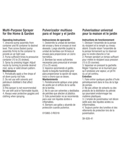 Multi-Purpose Handheld Compression Chapin Sprayers Instructions