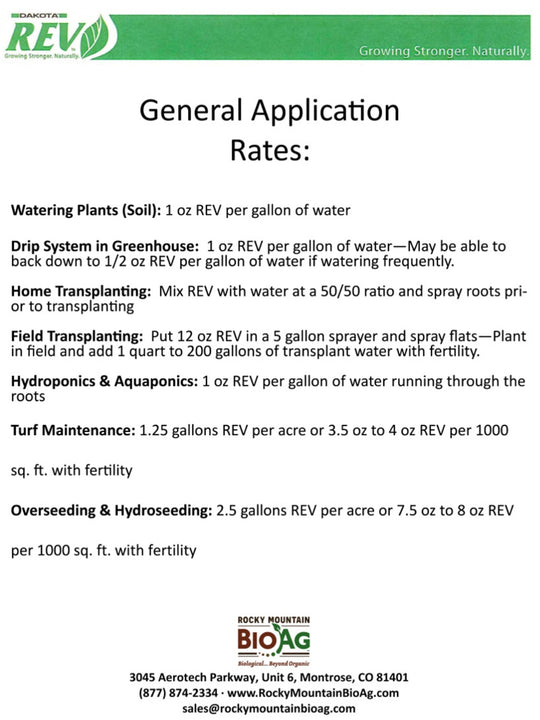 Dakota REV General Application Rates