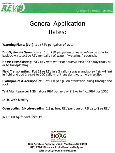 Dakota REV General Application Rates