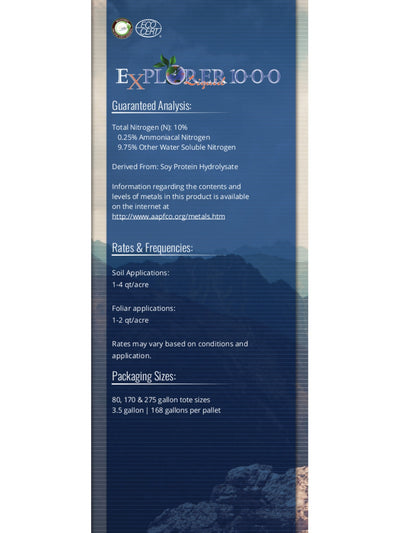 Page 5 Explorer 10-0-0 Liquid Organic Fertilizer Analysis and Application Instructions