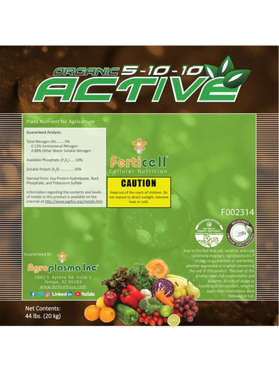 Active 5 10 10 Organic Fertilizer Label