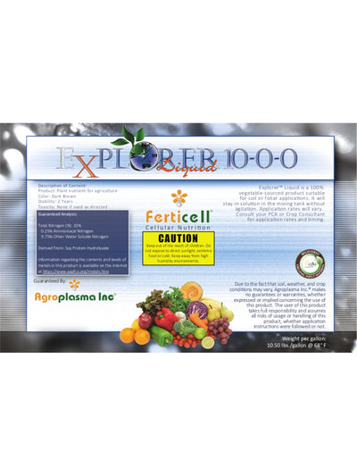 Explorer 10-0-0 Liquid Organic Fertilizer Label