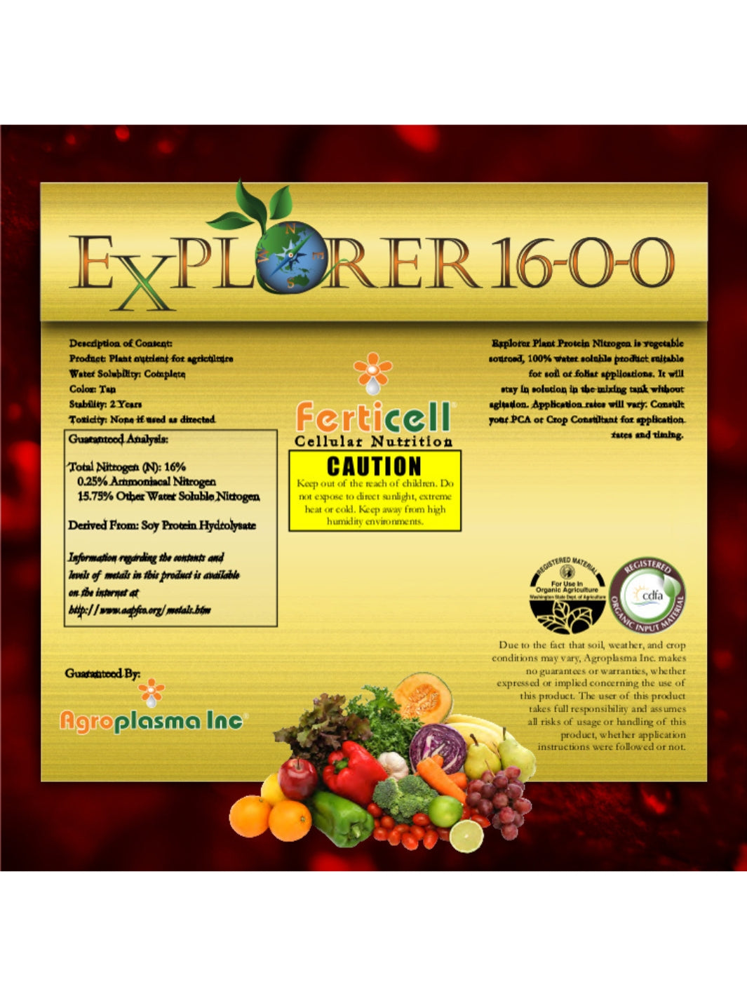 Ferticell Explorer 16-0-0 – Pure Organic Soy Protein Nitrogen Fertilizer