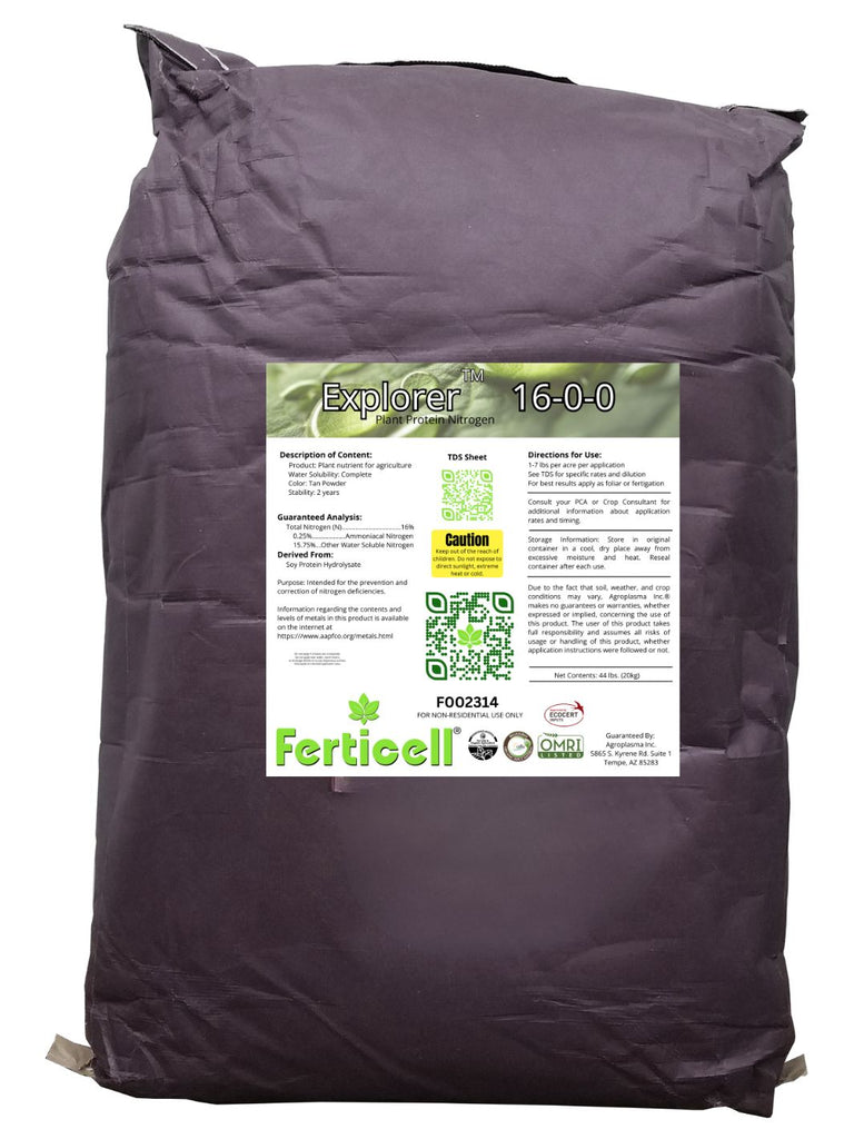 Ferticell Explorer 16-0-0 Organic Nitrogen Fertilizer 44 Pound Bag