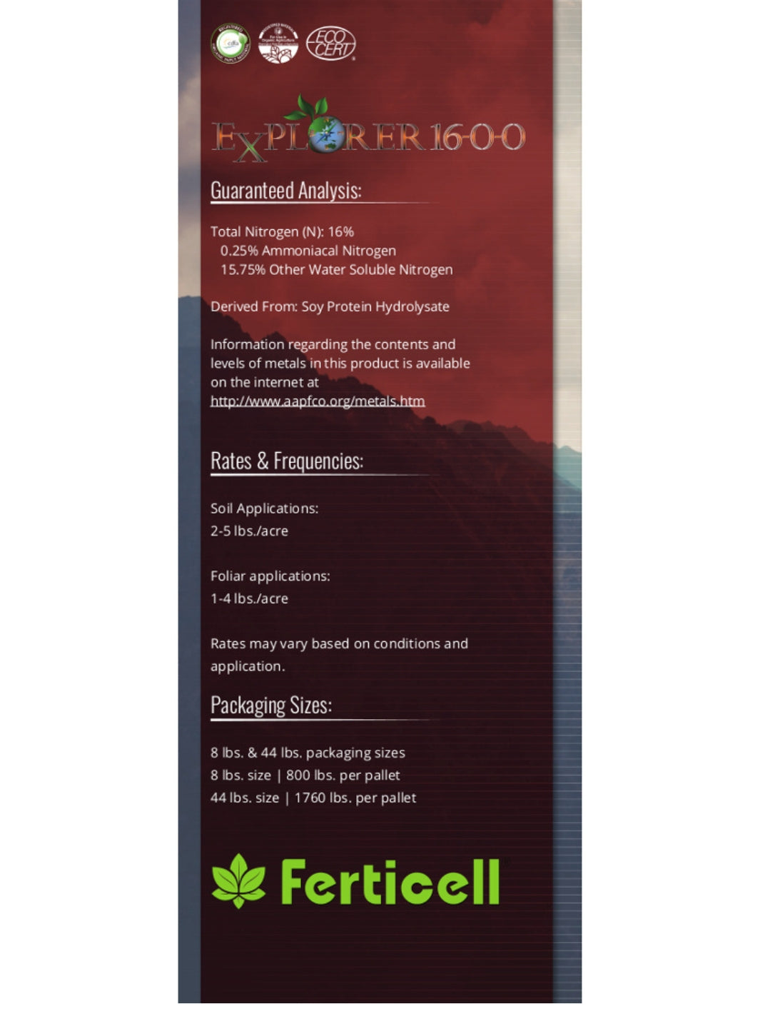 Page 4 Label For Explorer 16-0-0 Organic Nitrogen Fertilizer