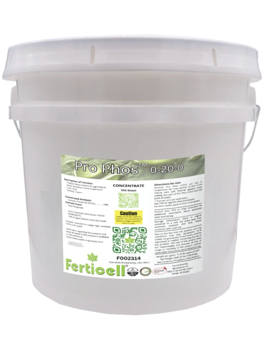 Ferticell ProPhos 0-20-0 Liquid Phosphorous Fertilizer 3.5 Gallon
