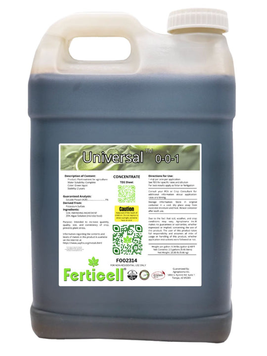 Universal 0-0-1 Freshwater Algae Extract Organic Fertilizer 2.5 Gallon