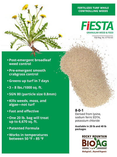 Fiesta Weed & Feed 8-0-1 Granular Fertilizer and Weed Control  Product Sheet