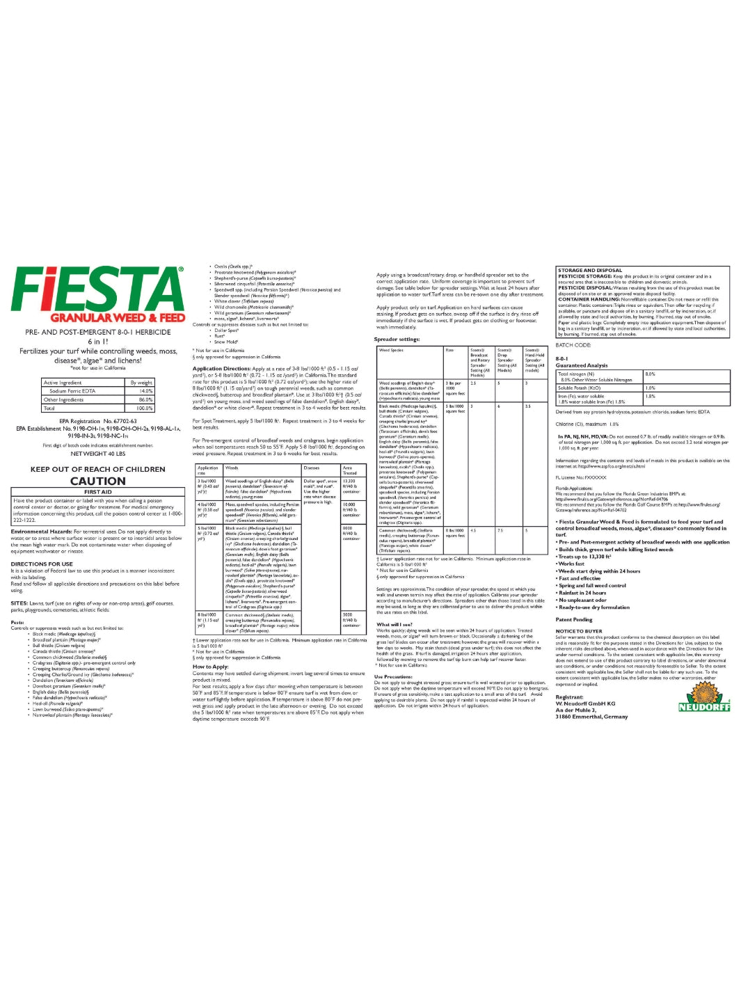 freehand granular herbicide label Fiesta Granular Weed & Feed | Weed Control