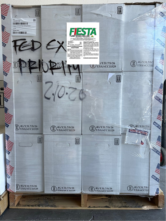 180 Gallon Pallet of Fiesta Turf Herbicide — 2 x 2.5 Gallon Jugs, Natural Selective Weed Killer, Freight Required