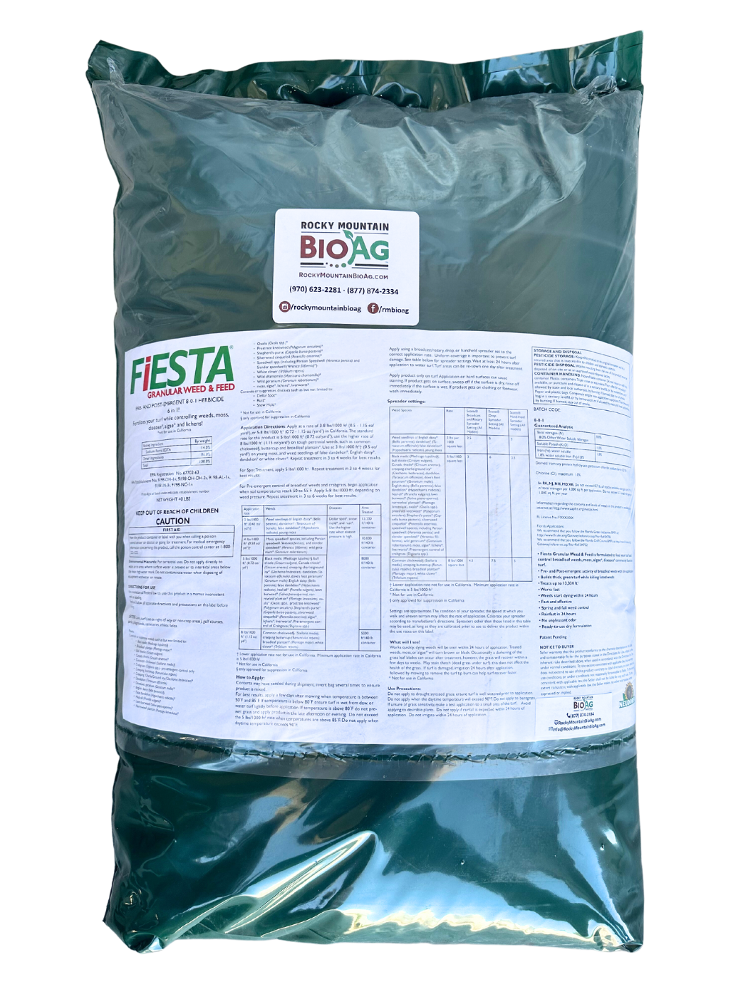 Picture of a 40 pound bag of Fiesta Granular Weed and Feed 8 0 1