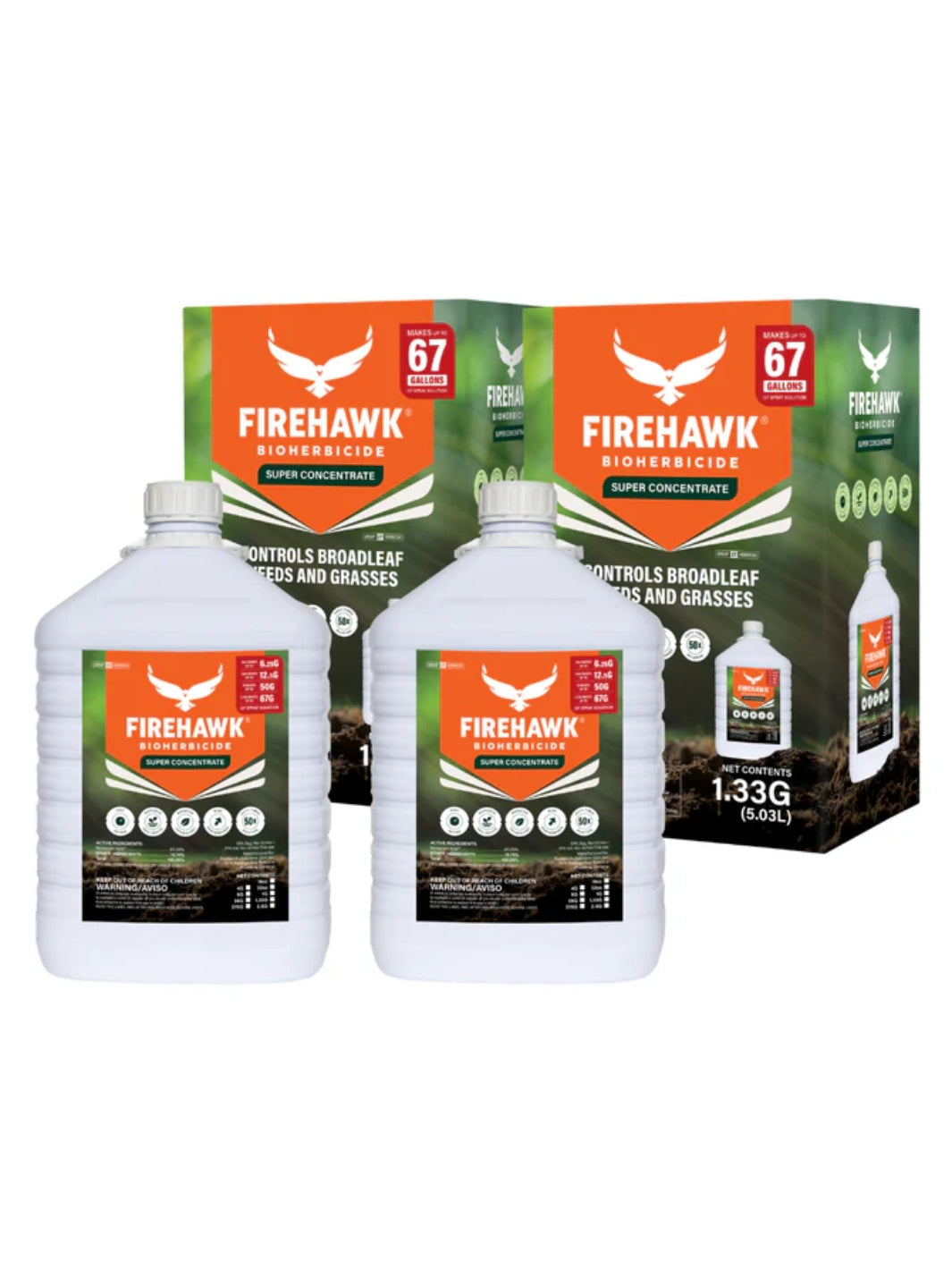 FireHawk Bioherbicide Super Concentrate – 2 x 1.33 gallon case (2.66 gallons)