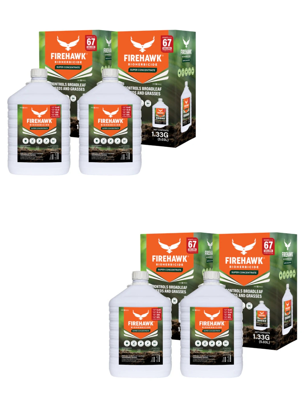 FireHawk Bioherbicide Super Concentrate – 4 x 1.33 gallon case (5.32 gallons)