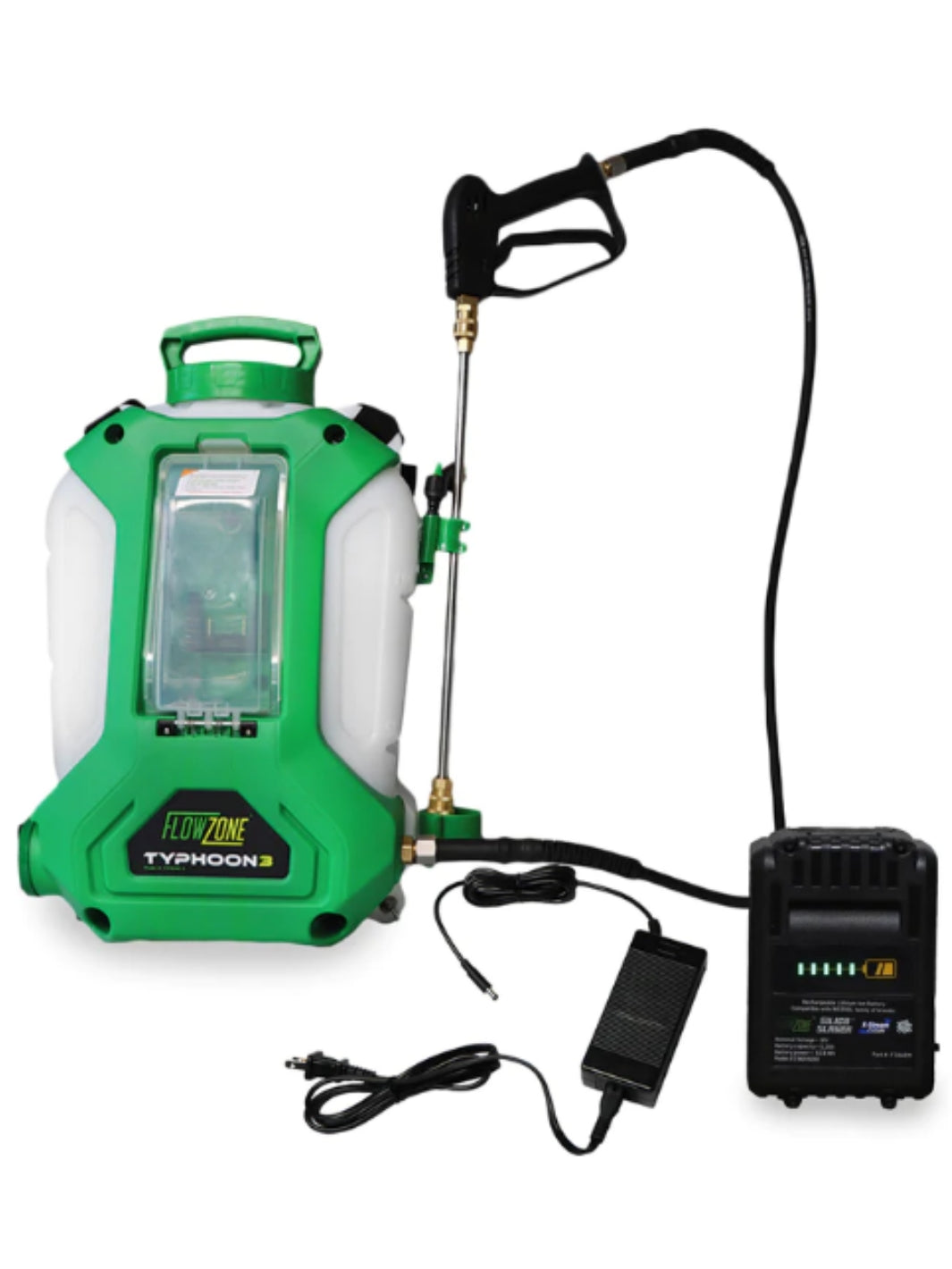 FlowZone Typhoon 3.0 Battery Operated Backpack Sprayer with Front Battery And Charger