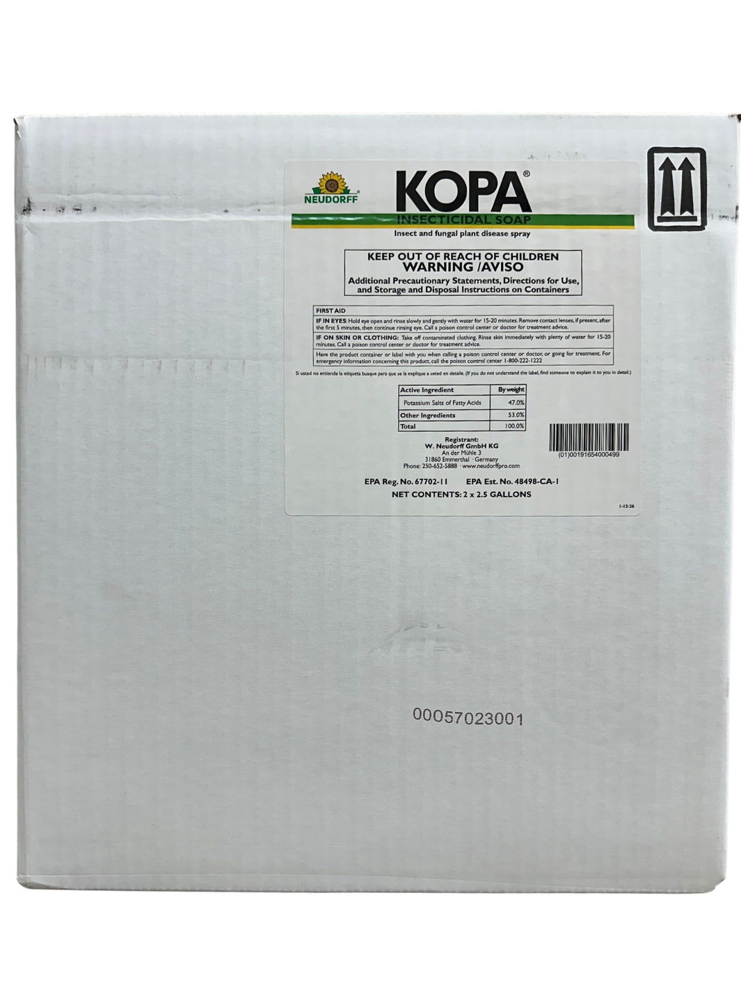 KOPA 2 x 2.5 gallon case of insect and fungal plant disease spray concentrate