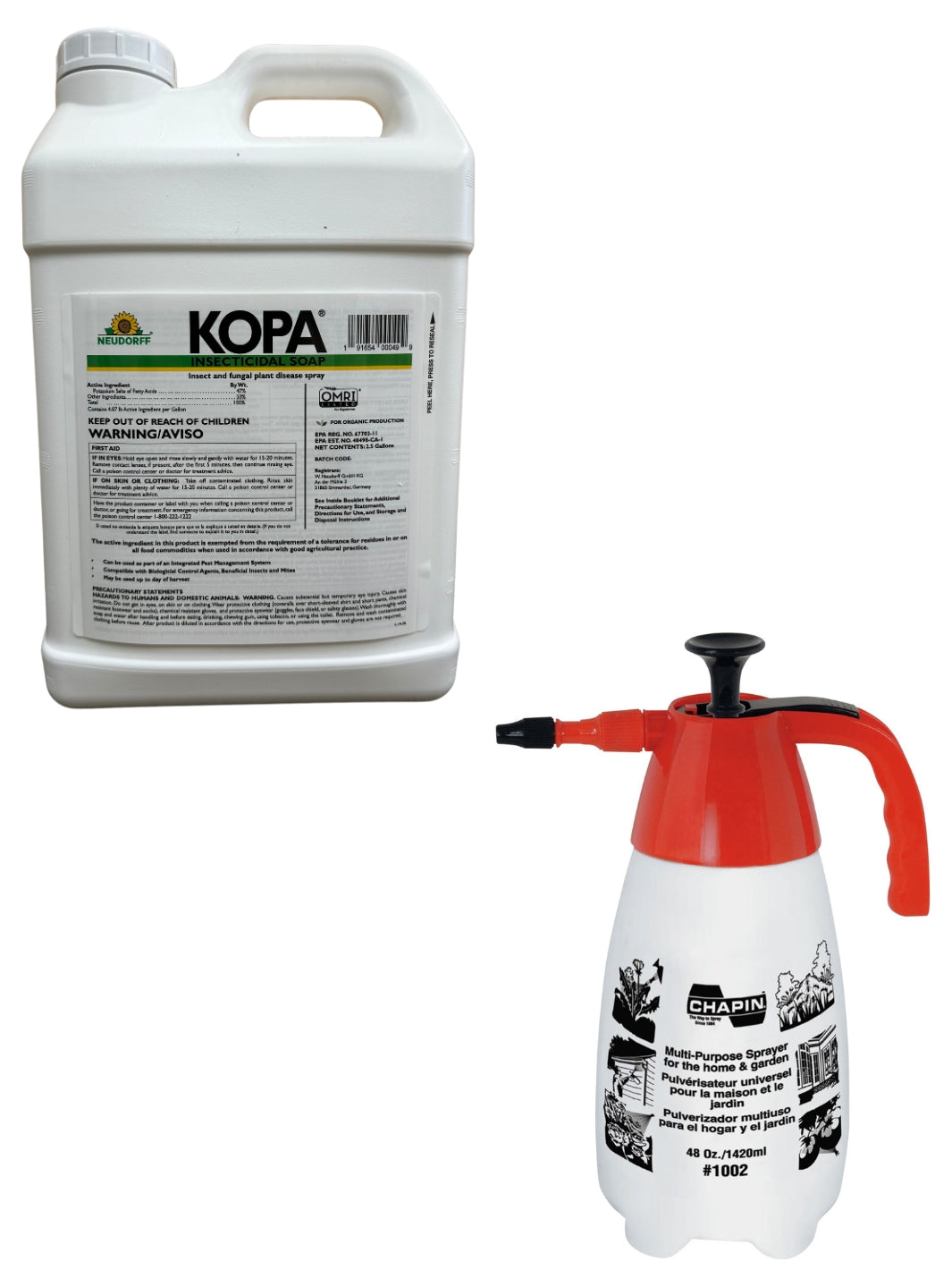KOPA 2.5 gallon with Chapin 48 ounce compression sprayer insect and fungal plant disease spray