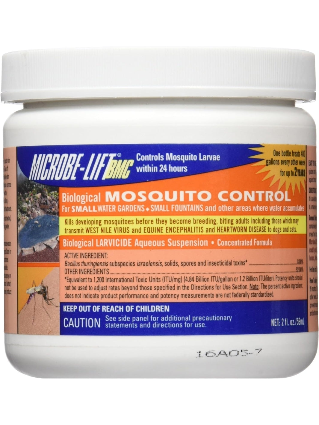 2 Ounce Jar of Microbe Lift Biological Mosquito Control