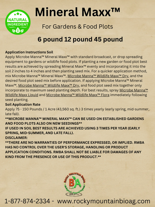 Microbe Manna mineral maxx for gardens instructions