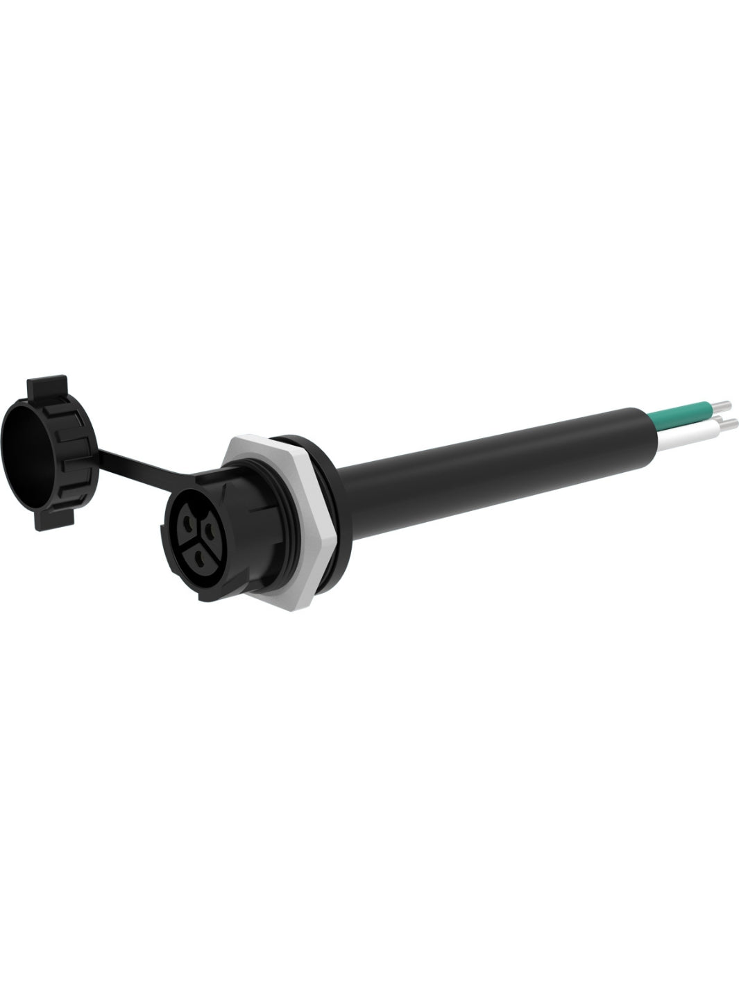 Side of PHOTOBIO AC Female Panel Mount 40A M25 Pigtail 6" 10AWG