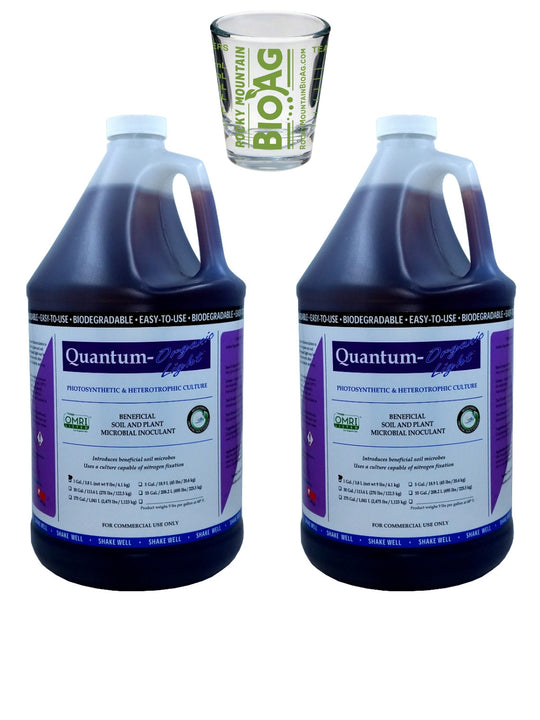 2 Gallons of Quantum Growth Organic Light With Rocky Mountain BioAg Measuring Shot Glass