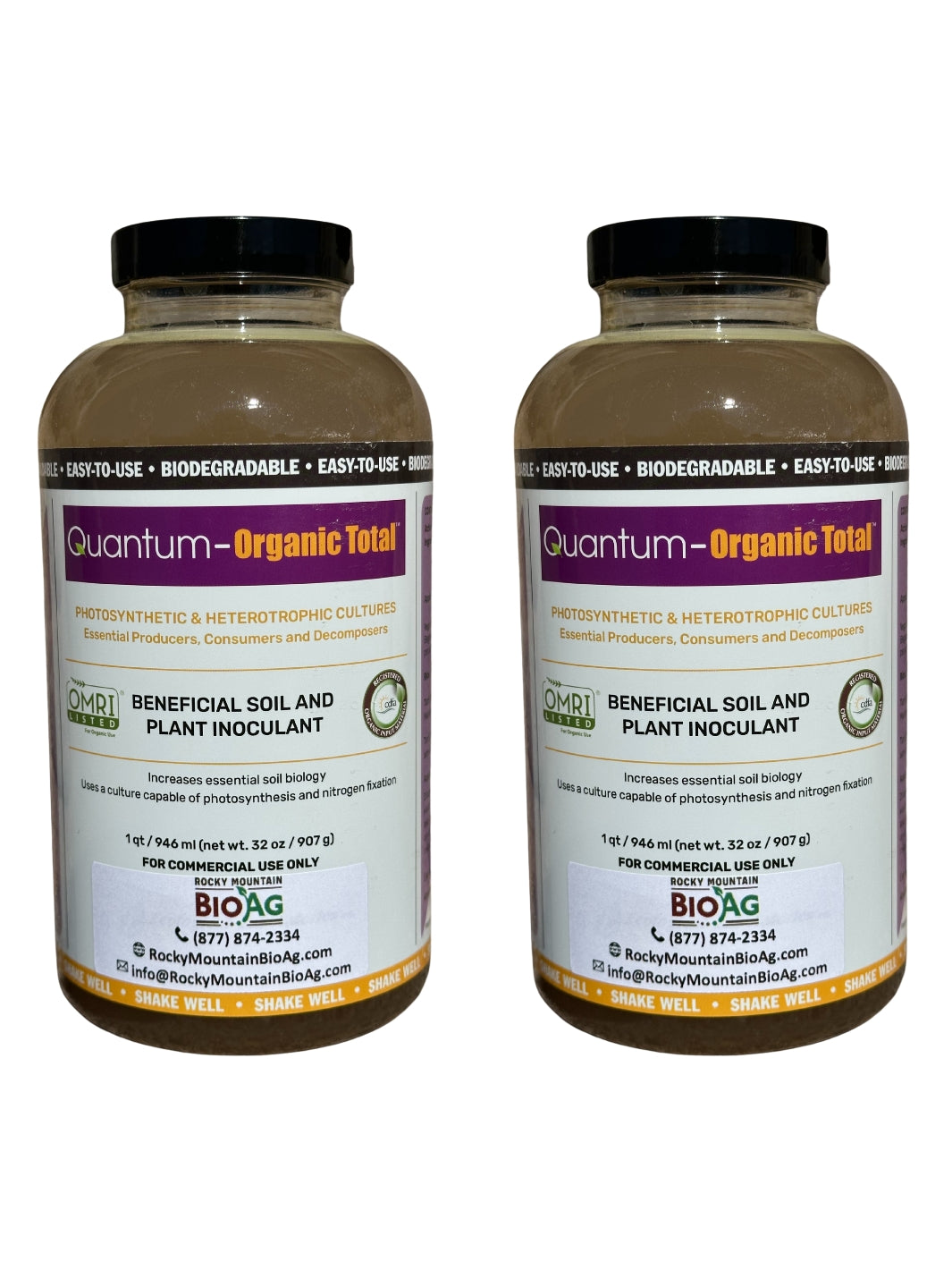 Quantum Growth Organic Total microbial inoculant in two one quart bottles NEW FORMULATION