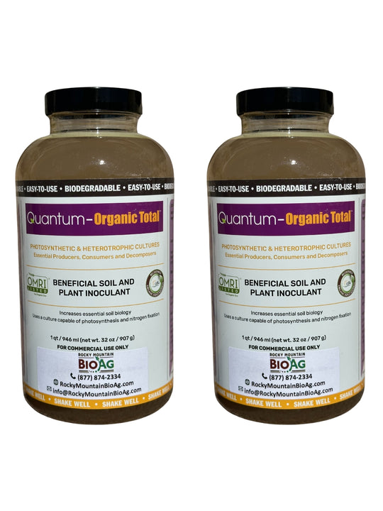 Quantum Growth Organic Total microbial inoculant in two one quart bottles NEW FORMULATION