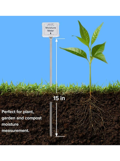 Dimensions of Reotemp Moisture Meter for gardens and compost