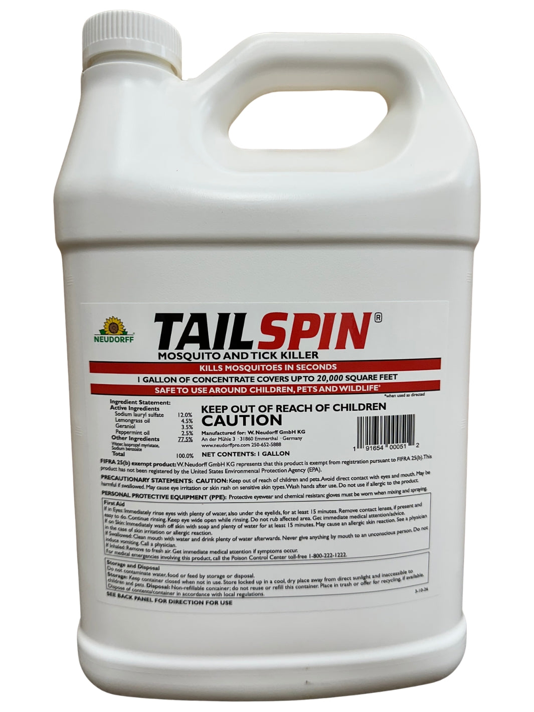 Tailspin Mosquito &amp; Tick Killer 1 Gallon Concentrate – Neudorff Pro