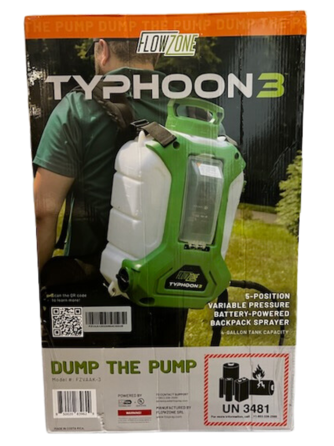 FlowZone Typhoon 3.0 Battery Operated Backpack Sprayer back side