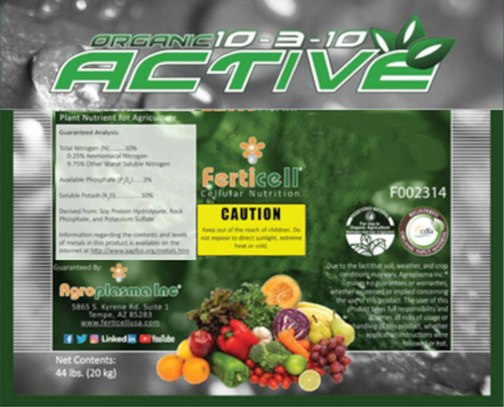 Active 10-3-10 Organic Fertilizer Info Sheet