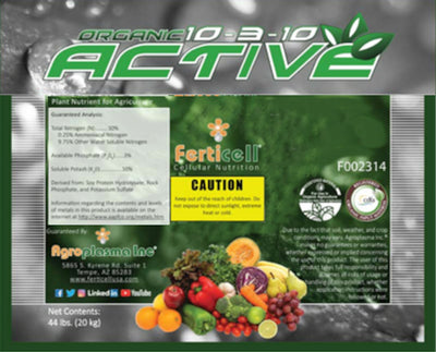 Active 10-3-10 Organic Fertilizer Info Sheet