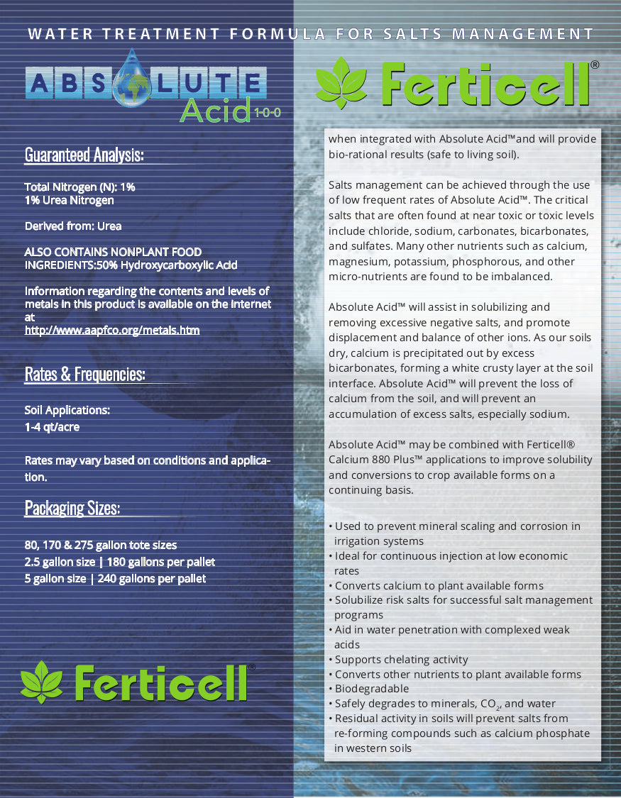 Water Treatment Formula for Salts Management