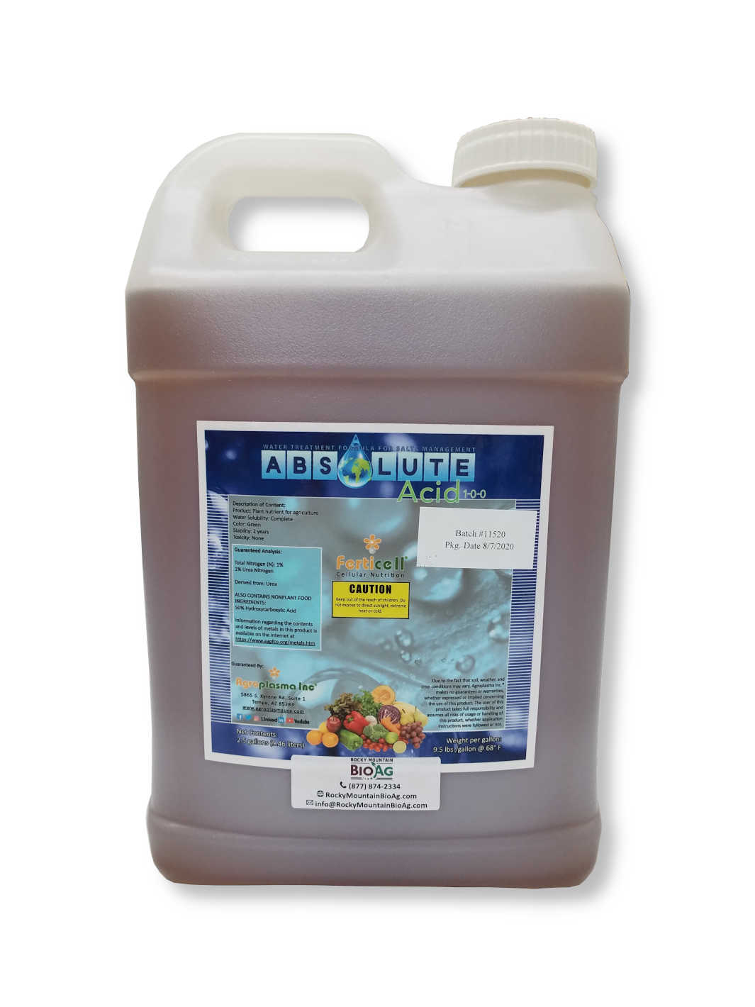 2.5 Gal Absolute Acid 1-0-0 Salty Soil Conditioner