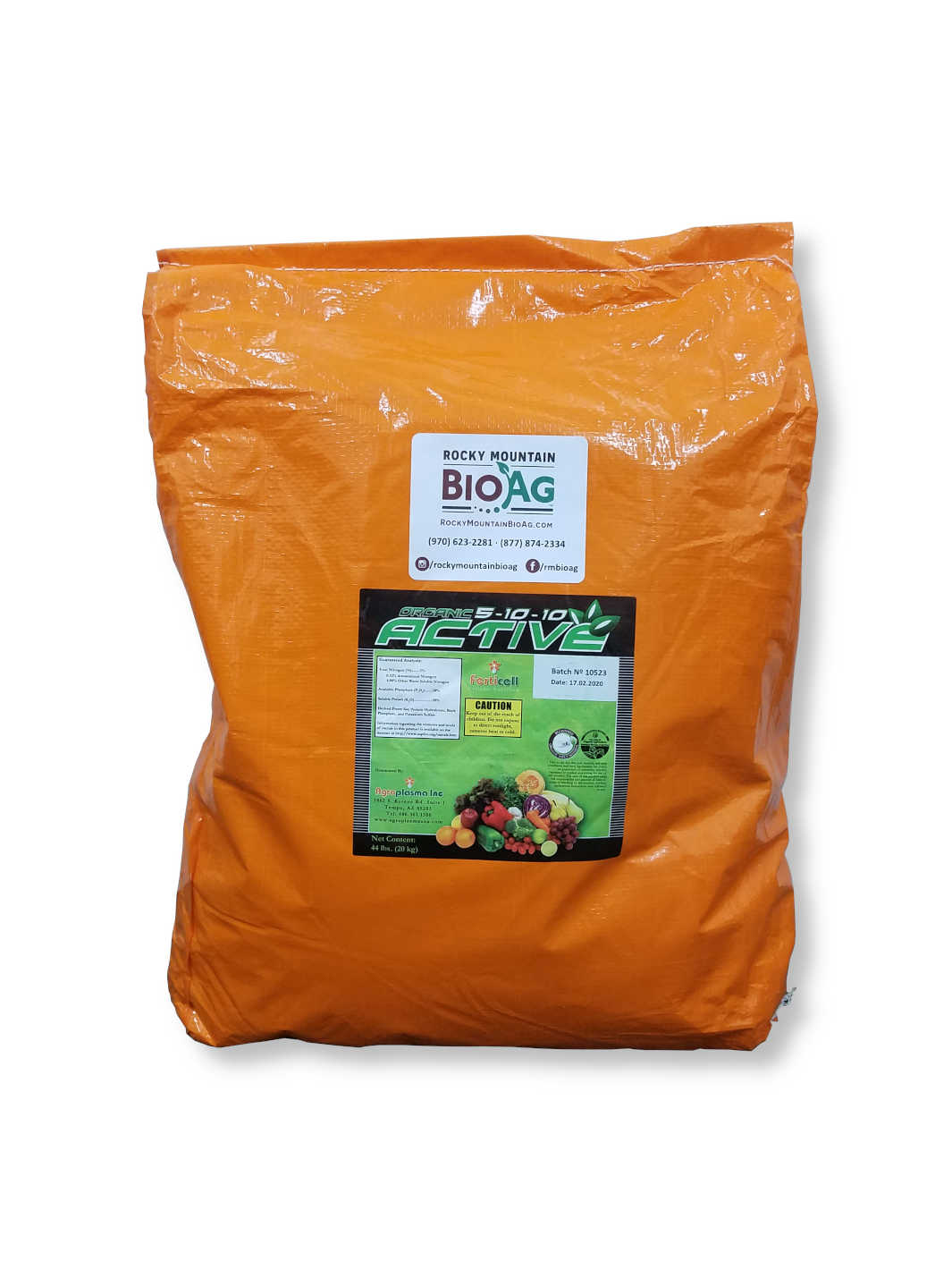 Active 5-10-10 soluble organic fertilizer in 44lb bag