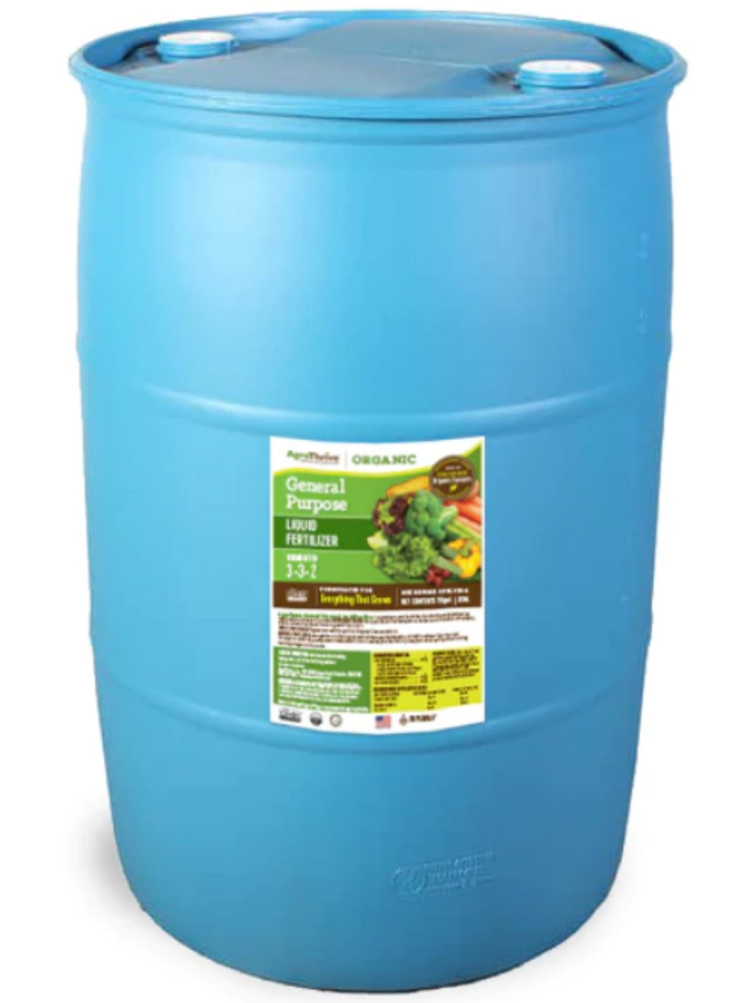 AgroThrive Organic 3-3-2 General Purpose Liquid Fertilizer 55 Gallon