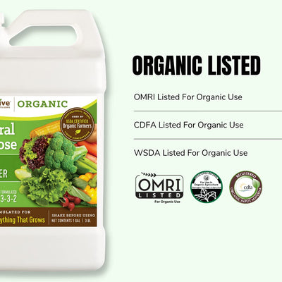 AgroThrive Organic 3-3-2 General Purpose Liquid Fertilizer Organic Listed
