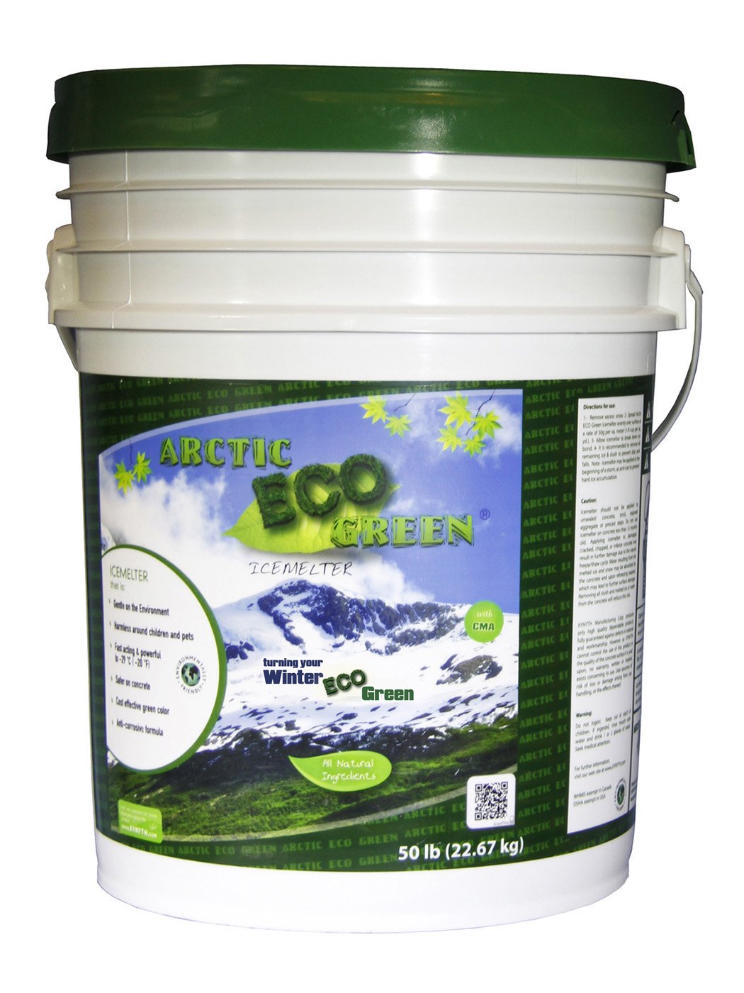 50lb Bucket of Arctic ECO Green Child and Pet Safe All Natural Ice Melts