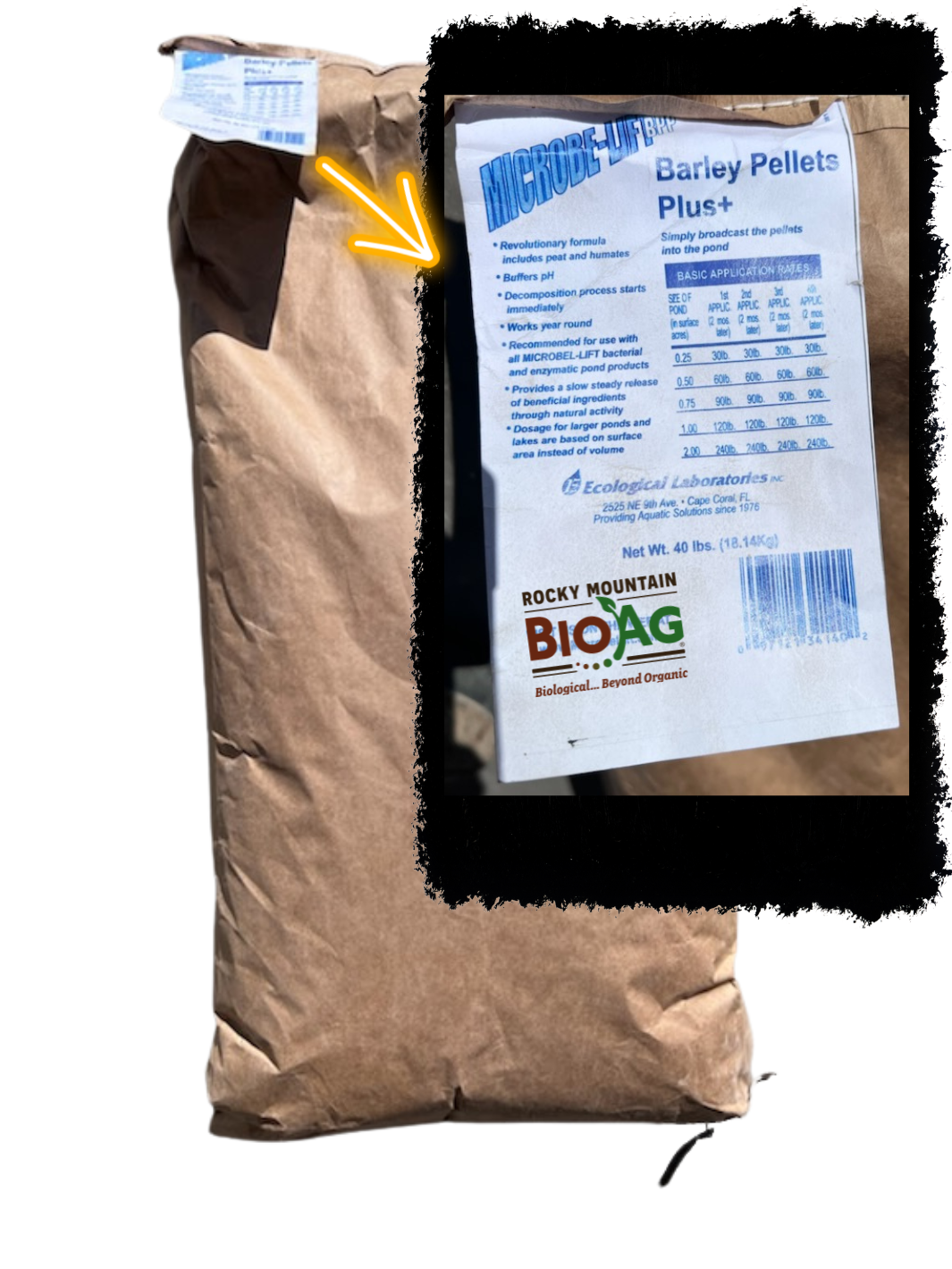 Microbe-Lift Barley Pellets Tag