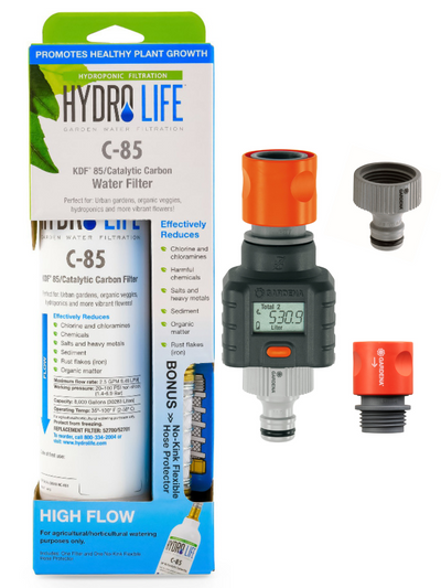 Hydro Life C-85 Water Filter Hose Protector with No-Kink Flex in Packaging Gardena Digital Smart Water Meter