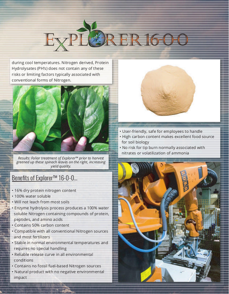Benefits of Explorer 16 0 0 Organic Nitrogen Fertilizer