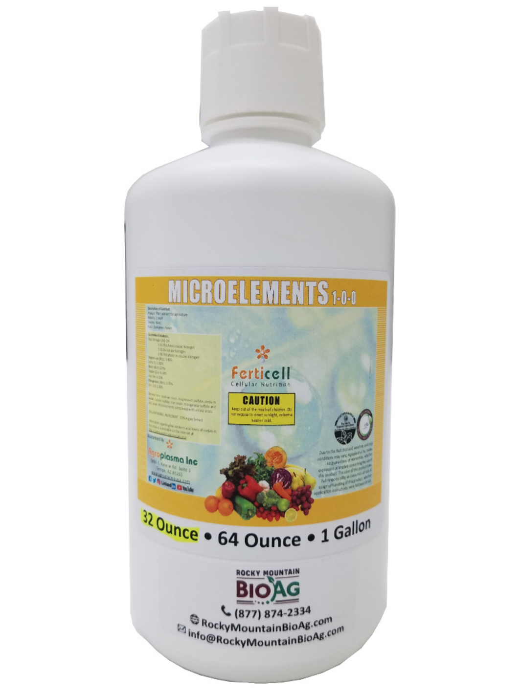 Ferticell Microelements 1-0-0 Organic Fertilizer in 32 Ounce Bottle